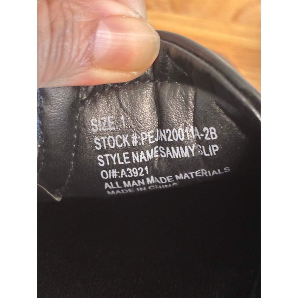 Perry Ellis Portfolio Sammy‎ Slip On Dress Shoes Kids Black Square Toe Size 1 - Picture 6 of 11